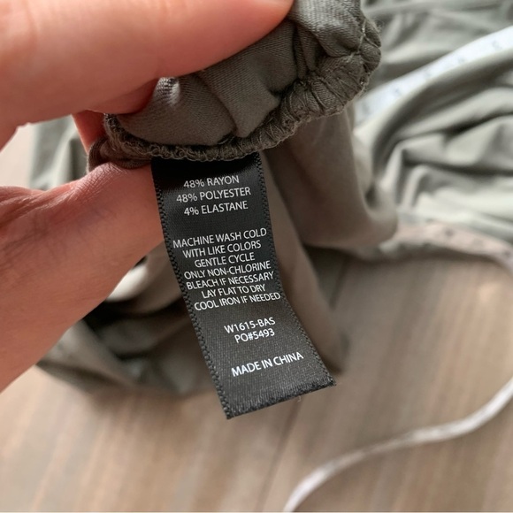 Betabrand Katie long asymmetrical ruched side tunic olive green size large - Picture 5 of 7